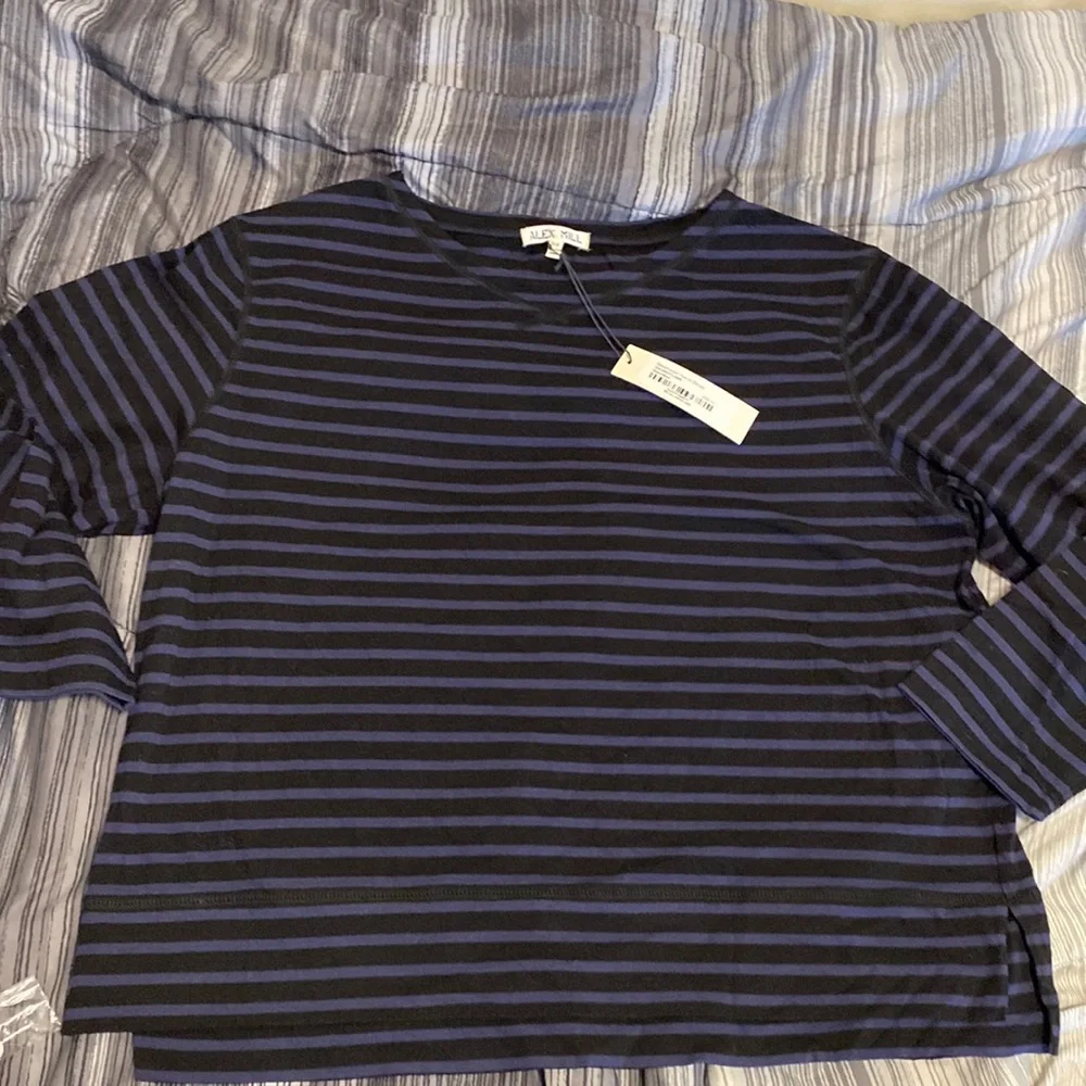 Alex Mill, long sleeve Beachside tee in Stripe size XL brand new with tags